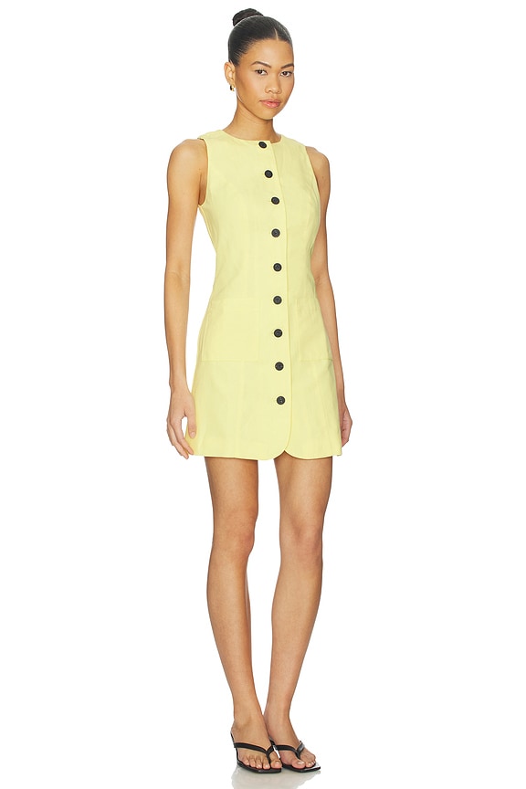 view 2 of 3 Leah Linen Mix Dress in Lemon