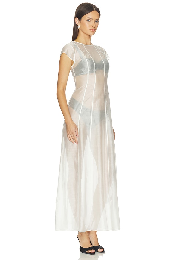 view 2 of 3 Carly Sheer Seam Detail Dress in White