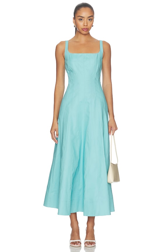 view 1 of 3 Fernanda Seam Detail Midi Dress in Blue