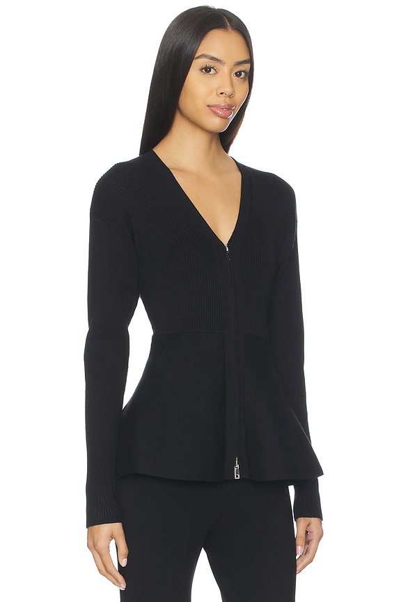 view 2 of 4 Faye Zip Up Cardigan in Black