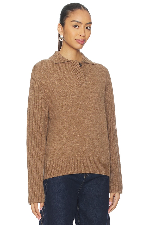 view 2 of 4 Jill Merino Rugby Pullover in Sand Flec