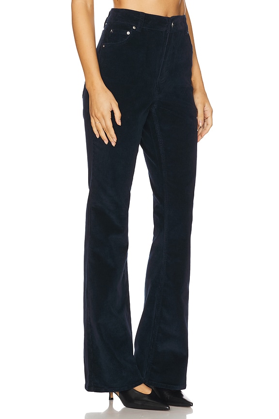 view 2 of 6 CALÇA DE VELUDO COTELÊ FLARE SLIM in Navy