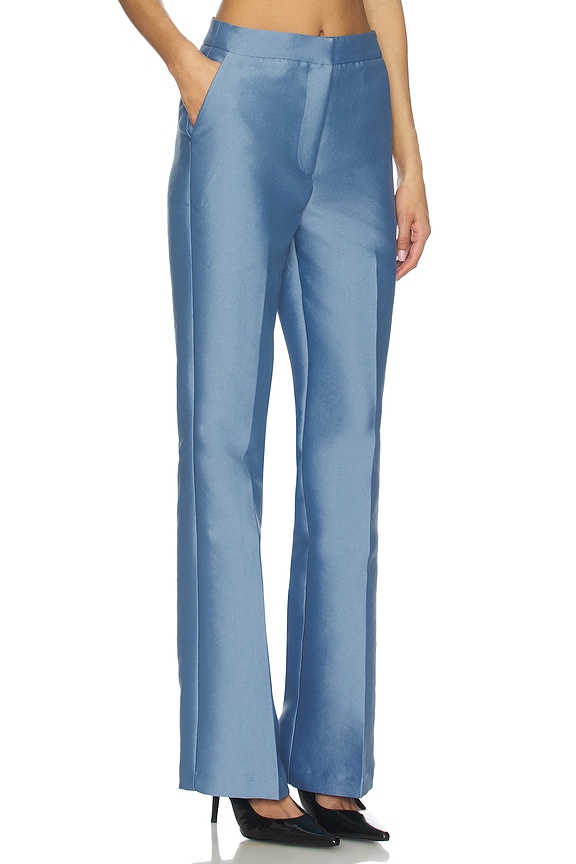 view 2 of 6 PANTALON SATIN FIGARO in Steel Blue