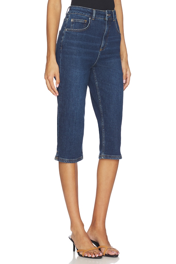 view 2 of 6 Gracey Denim Pedal Pusher in Ocean Blue