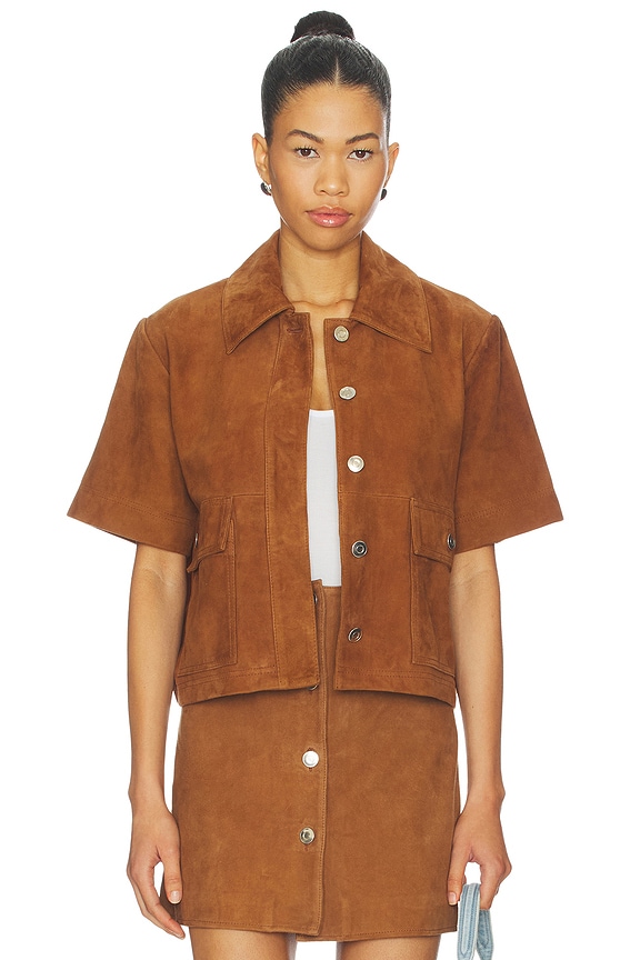 view 1 of 5 Jane Suede Shirt in Tan