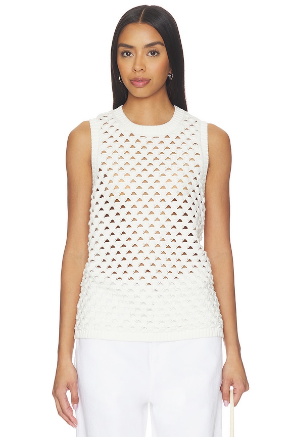 view 1 of 4 Jeanie Crochet Knitted Vest in White