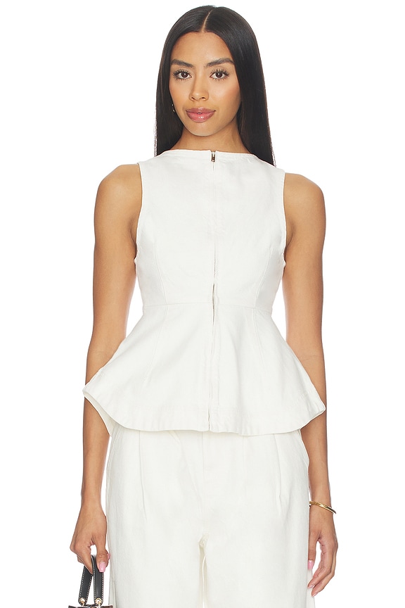 view 1 of 4 Chlo Denim Top in Ecru