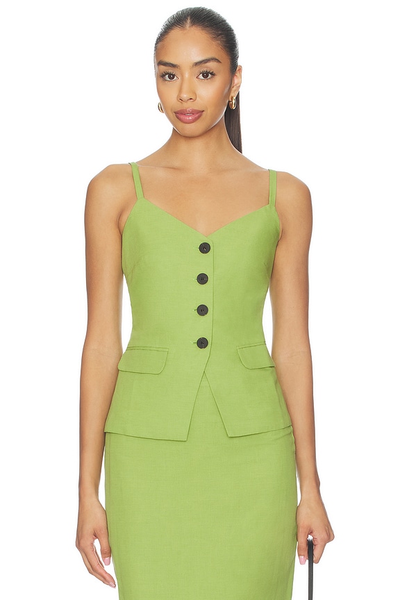 view 1 of 4 Apple Linen Mix Waistcoat in Apple