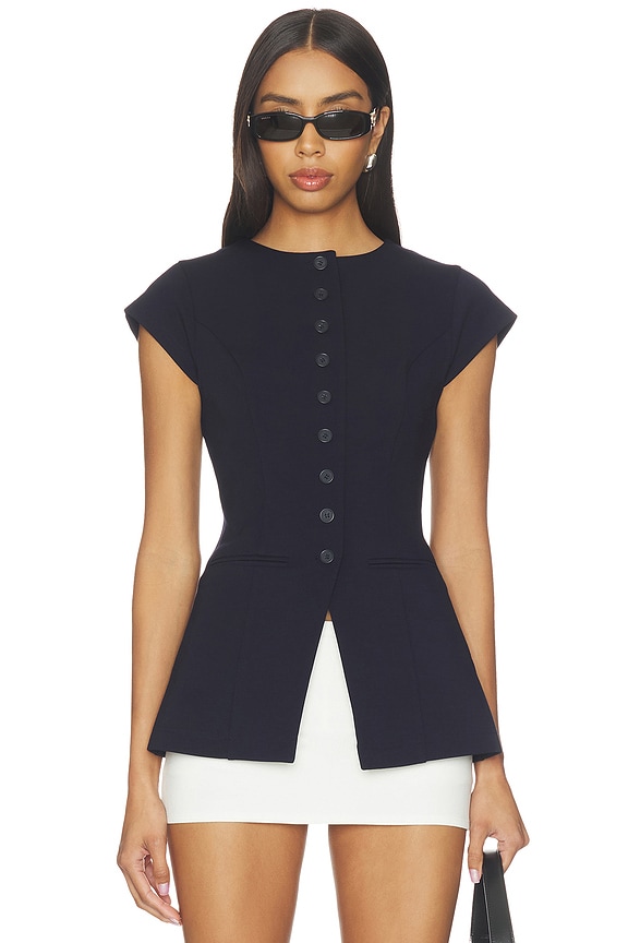 view 1 of 4 Ariel Ponte Top in Navy