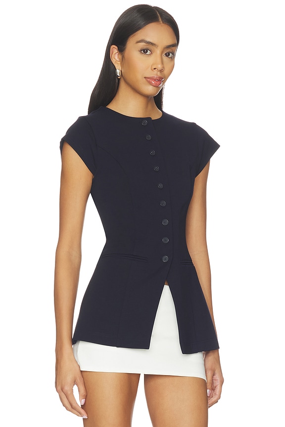 view 2 of 4 Ariel Ponte Top in Navy