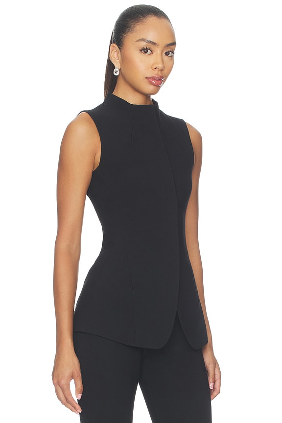 view 2 of 4 Cynthia Funnel Neck Waistcoat in Black
