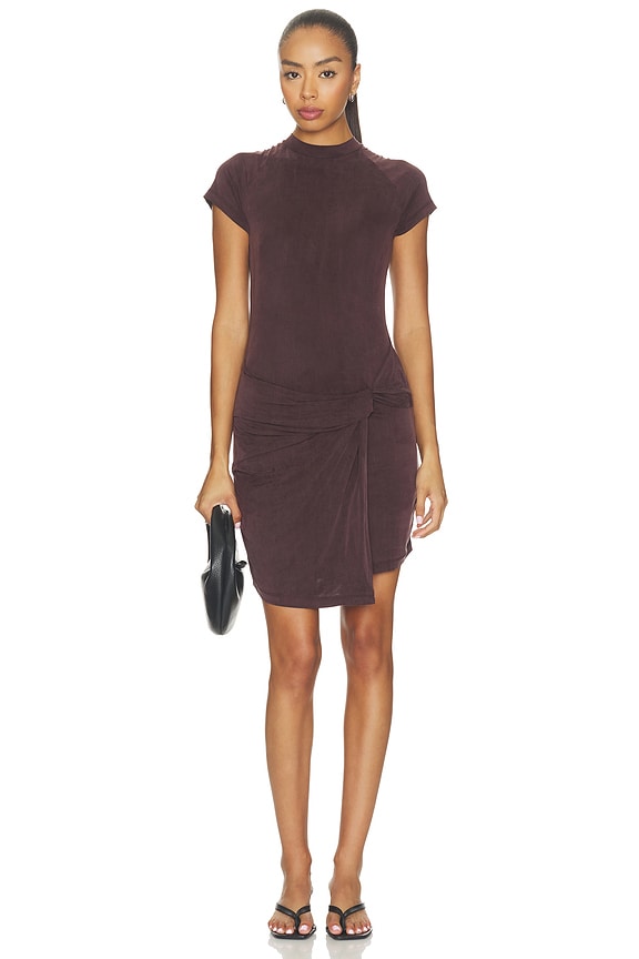 view 1 of 3 MINIVESTIDO DRAPED in Plum