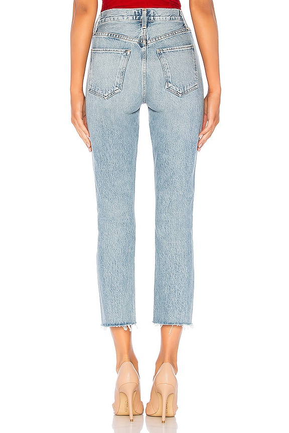 AGOLDE Riley High Rise Straight Crop in Zephyr | REVOLVE