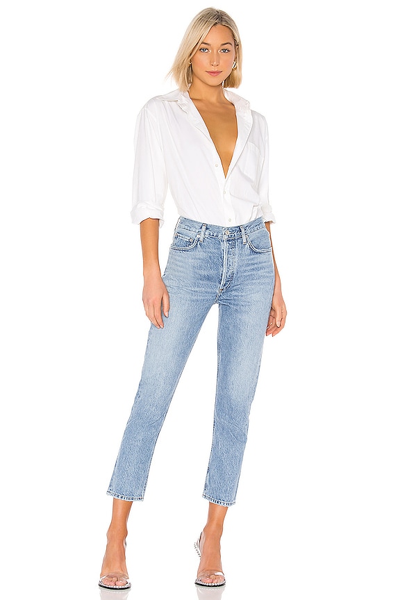 AGOLDE Riley High Rise Straight Crop in Blur | REVOLVE