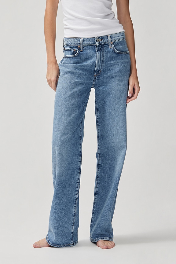 view 2 of 8 Harper Mid Rise Relaxed Straight Jeans in Flash