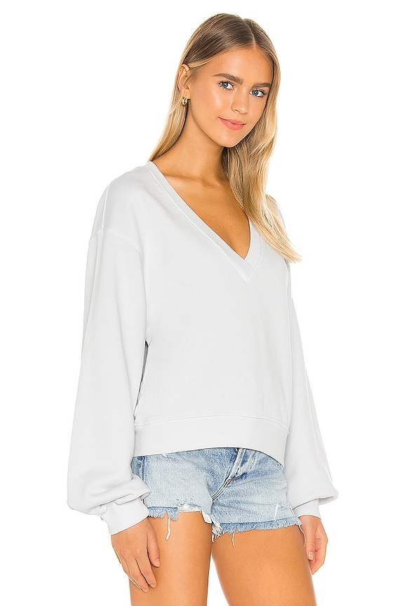 view 2 of 4 V Neck Balloon Sleeve Sweatshirt in Cascade