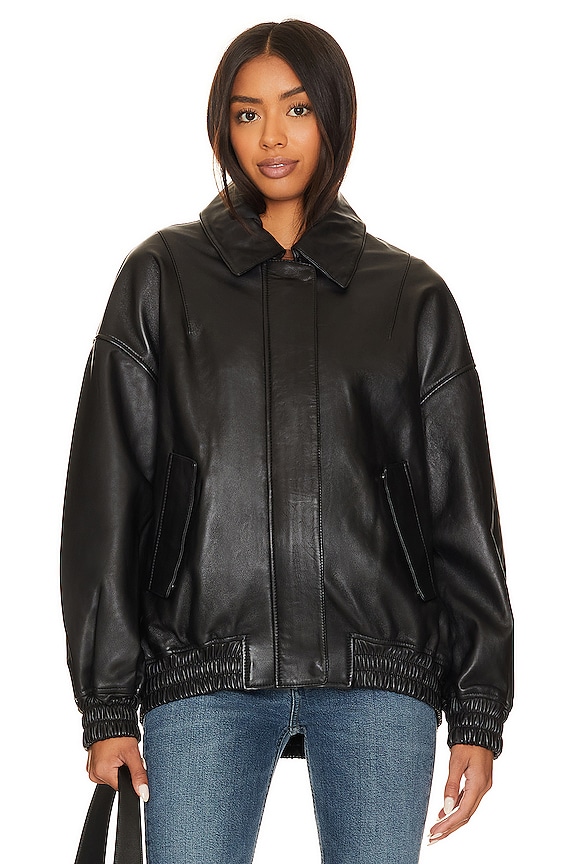 view 2 of 5 AVA 가죽 보머 in Black