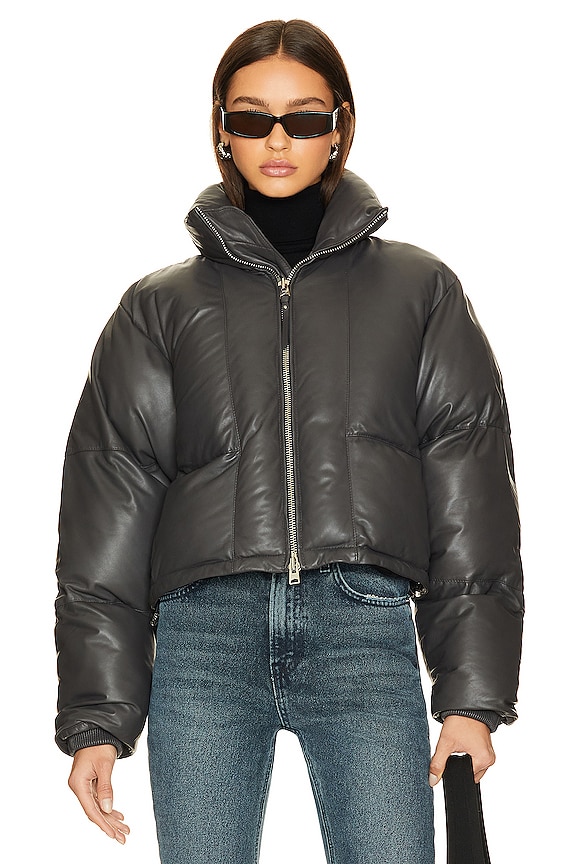 view 2 of 6 DOUDOUNE EN CUIR EDIE in Graphite