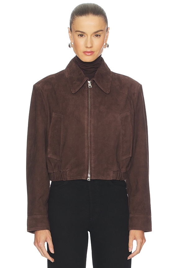 view 2 of 5 Nahlia Cropped Suede Jacket in Root