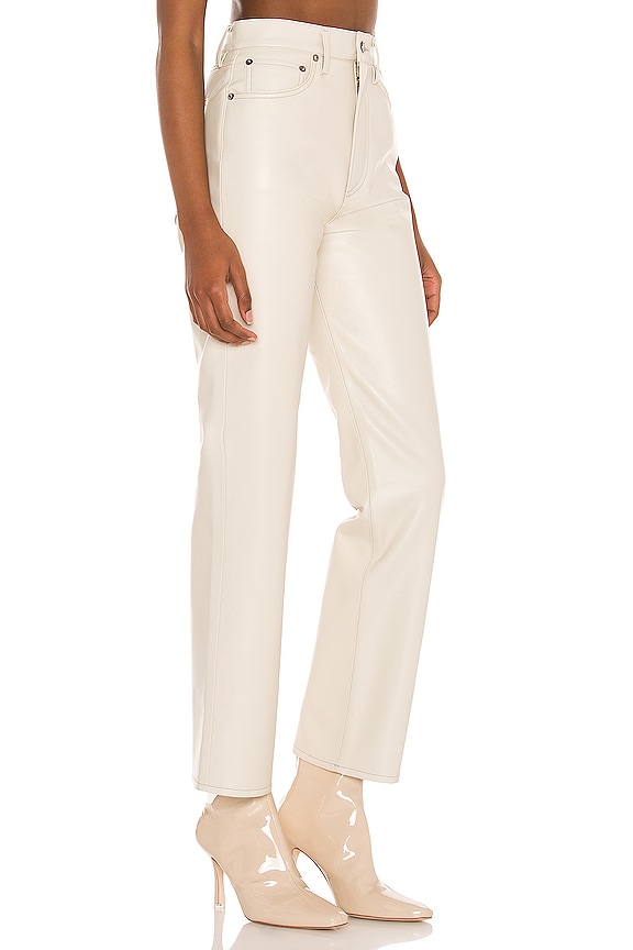 view 2 of 4 Recycled Leather 90's Pinch Waist Pant in Powder