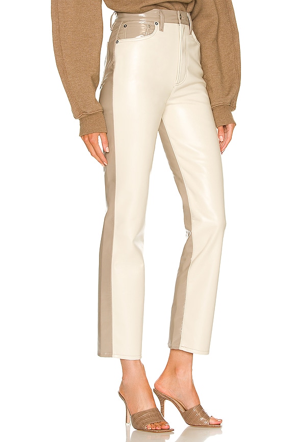 view 2 of 4 Paneled 90's Pinch Waist in Powder Recycled Leather & Quail Recycled Leather