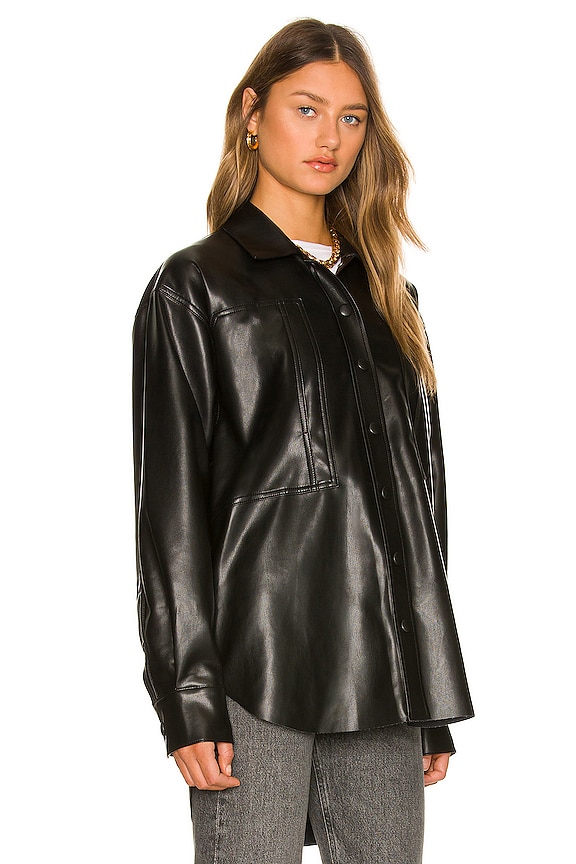 view 2 of 4 Utility Faux Leather Shirt in Detox