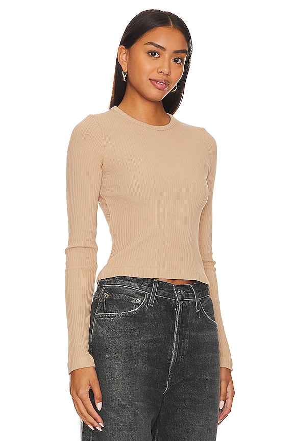 view 2 of 4 Alma Shrunken Crew Neck in Wafer