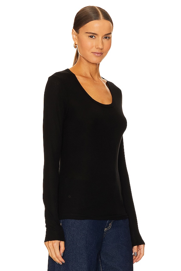 view 2 of 4 Bernice Scoop Neck Tee in Black
