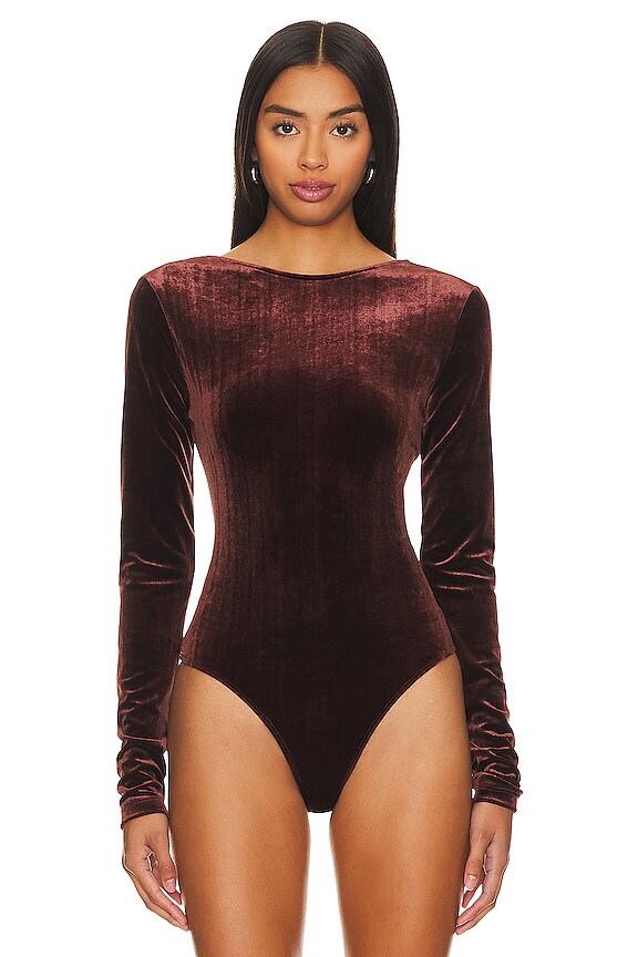 view 2 of 5 Corrin Scoop Back Bodysuit in Chocolate Milk