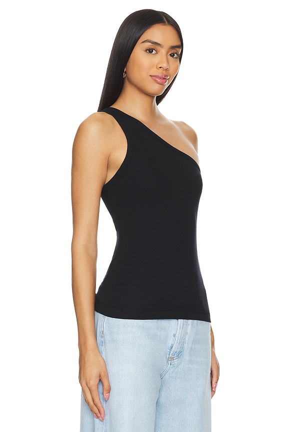 view 2 of 4 Brita One Shoulder Tank in Black