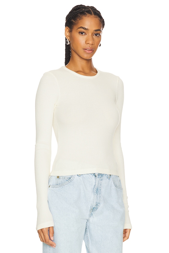 view 2 of 4 CAMISETA ENCOGIDA ALMA in Oat Milk