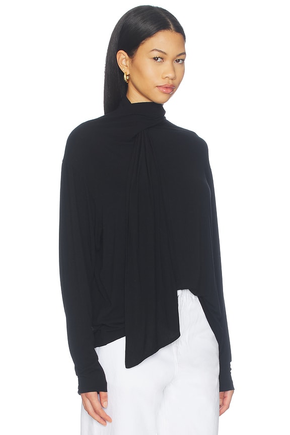 view 2 of 4 Renata Scarf Neck Top in Black