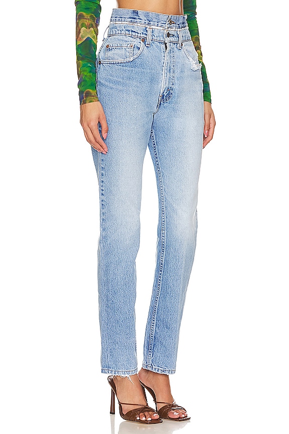 view 2 of 4 이중 허리 관습 in Light Medium Wash