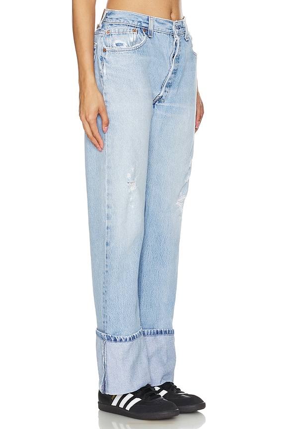 view 2 of 4 Cuffed Baggy Customs Jeans in Light Wash