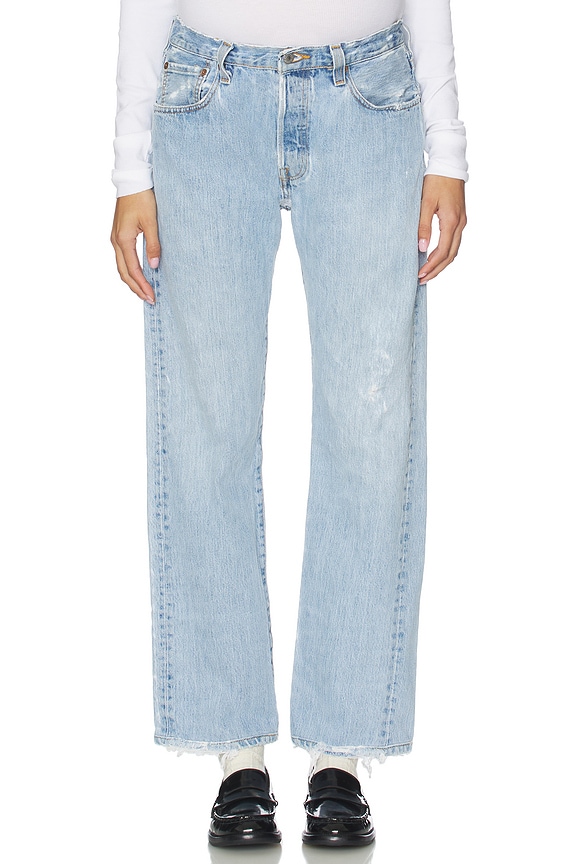 view 2 of 6 Vintage Maternity Baggy Jeans in Light Medium