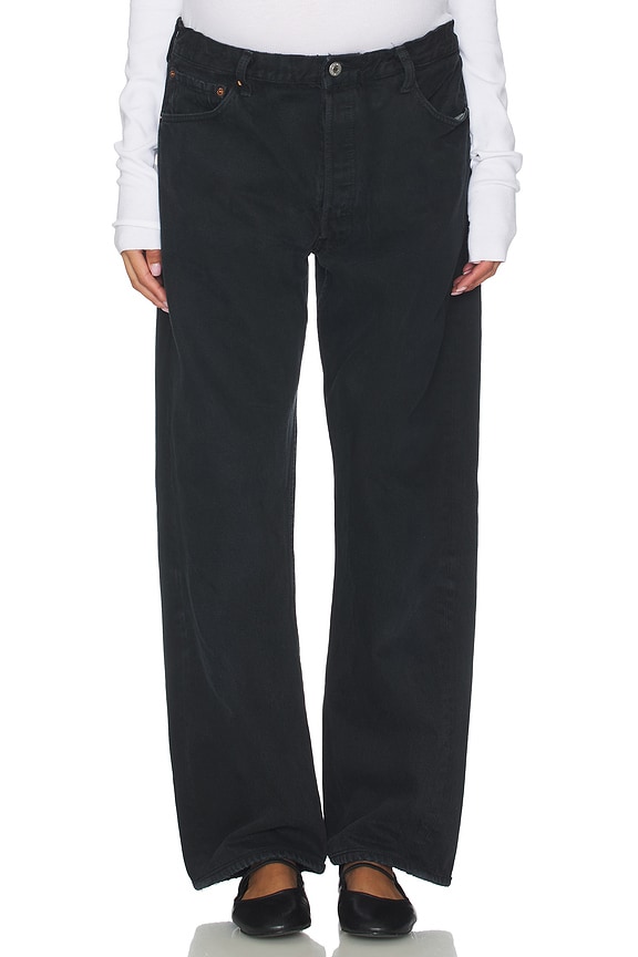 view 2 of 6 Vintage Maternity Baggy Jeans in Black