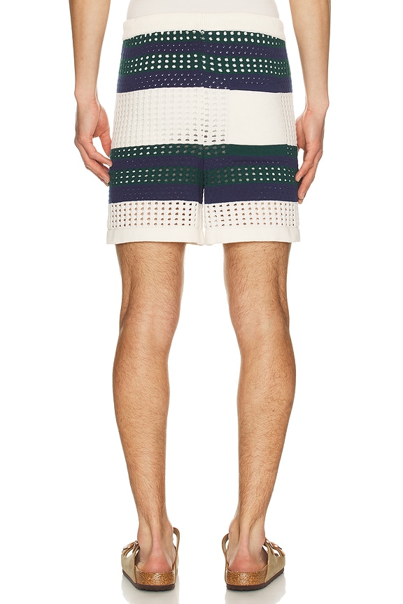 view 2 of 4 Maury Shorts in Blue, Green, & White Stripe
