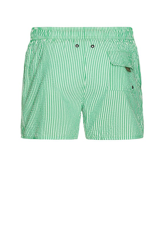 view 2 of 6 Cassius Swim Trunks in Green & White