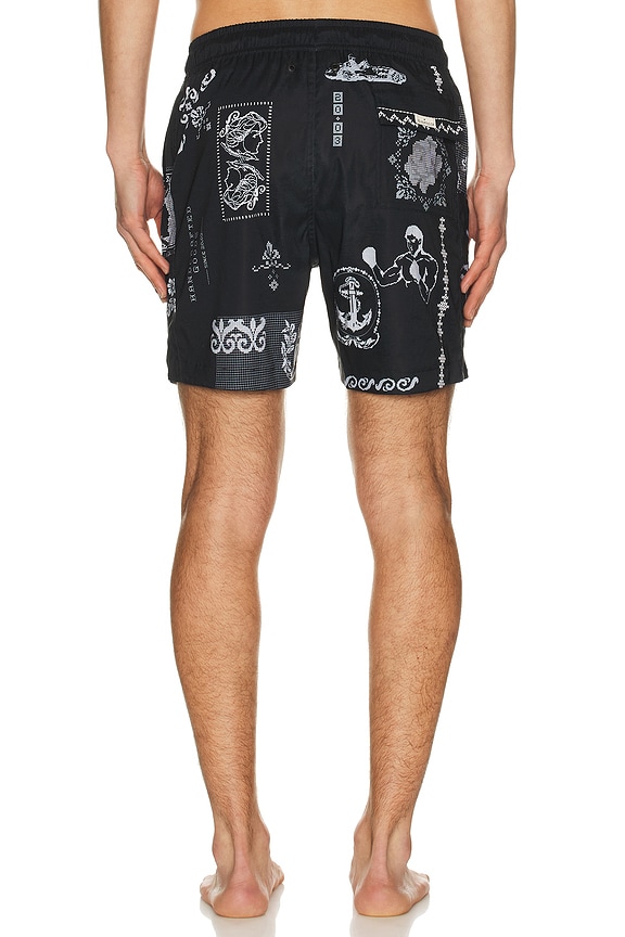 view 2 of 4 Fredie Swim Trunks in Dark Navy & White