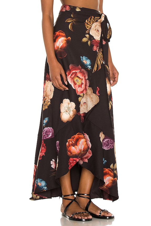 view 2 of 4 Brasil Shade Wrap Skirt in Black