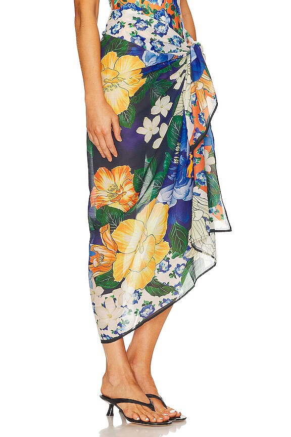 view 2 of 4 x REVOLVE Marine Sarong in Blue Floral Waves