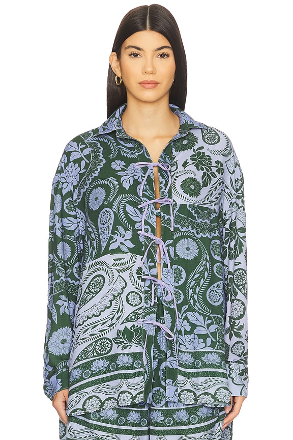 view 2 of 5 CHEMISE SWAN in Blue & Green