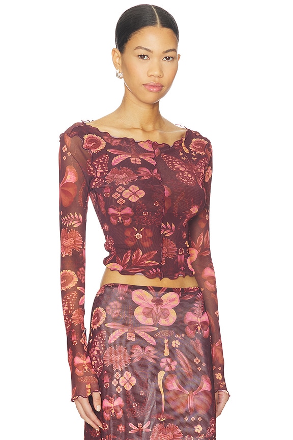 view 2 of 4 Liana Crop Top in Red