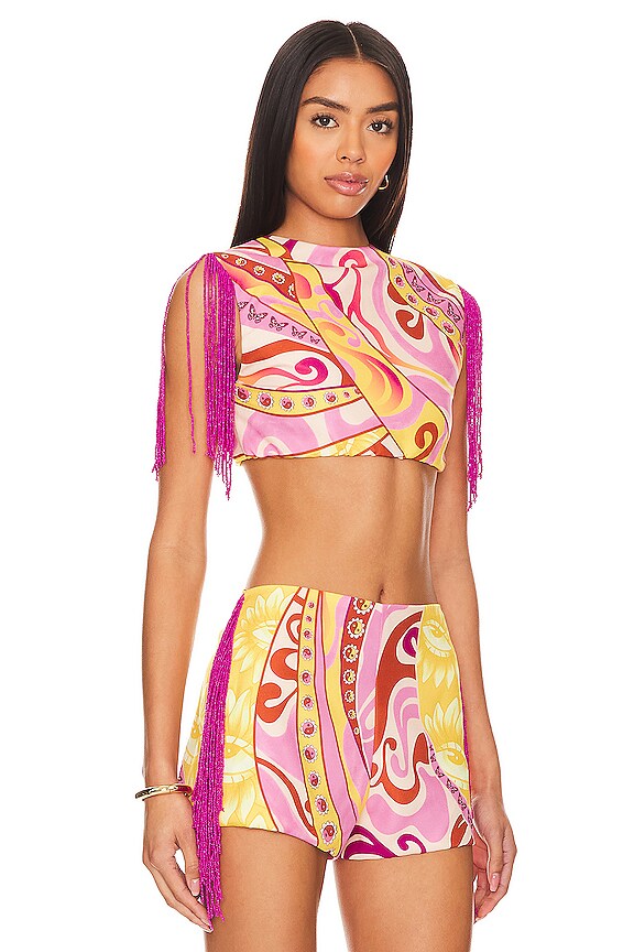 view 2 of 5 TOP CROPPED CANDY in 70s Multi