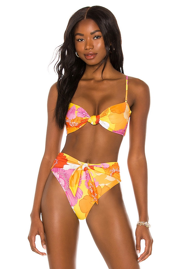 view 2 of 5 HAUT DE MAILLOT DE BAIN LUCILE in Yellow Funky Blooms
