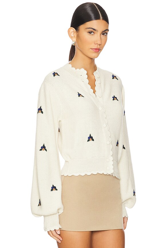 view 2 of 5 X ESCVDO Pradera Knitted Cardigan in Ivory & Floral