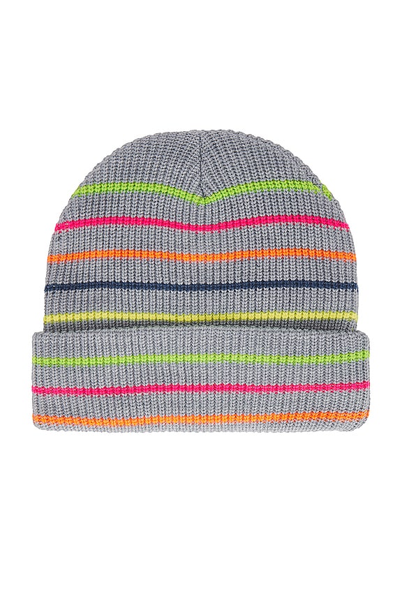 view 2 of 2 Multi Stripe Select Fit Beanie in Grey