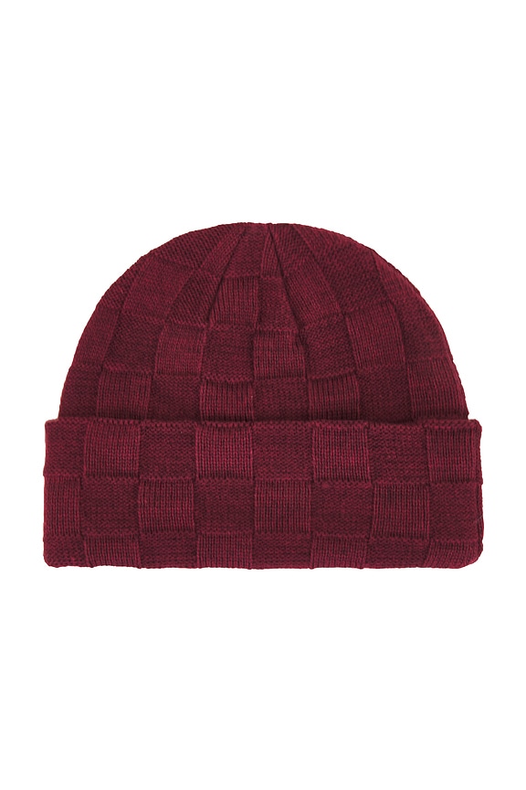 view 2 of 2 BONNET CHECKERED KNIT in Burgundy