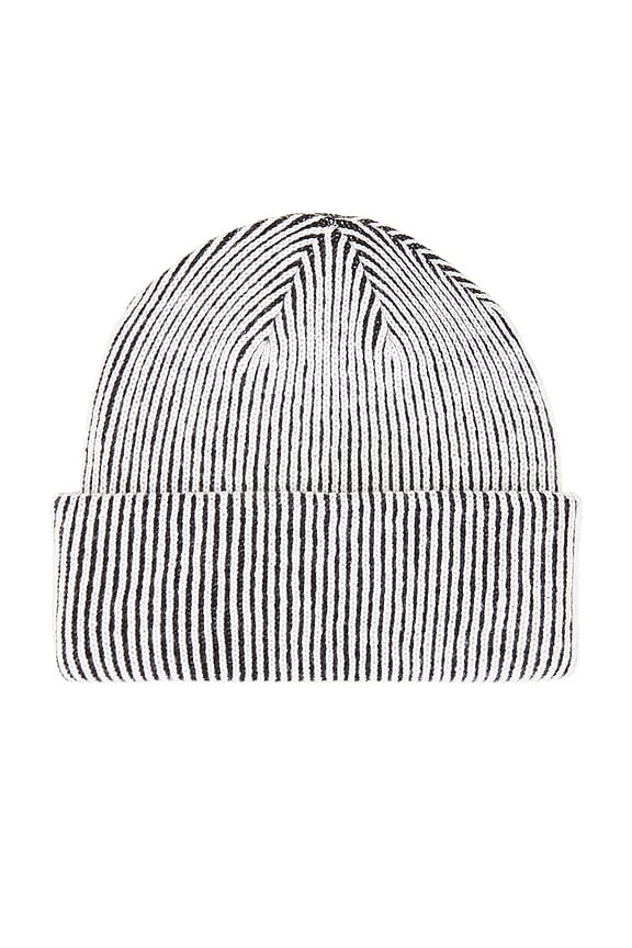 view 2 of 2 Cord Beanie in White & Black