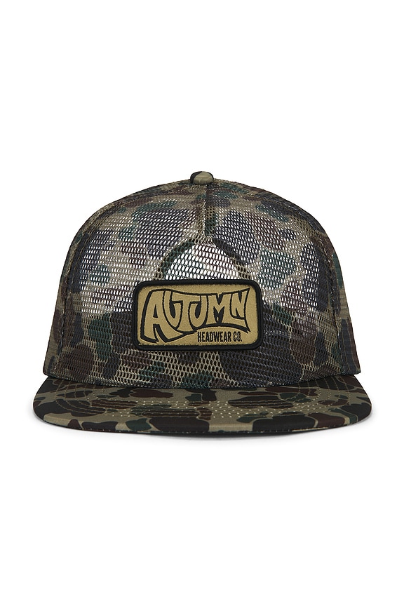 view 1 of 5 Camo Trucker Cap in Green